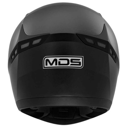 MDS M13 Solid Matt Black Full Face Motorcycle Helmet Back                                                                                                                                                                                                      