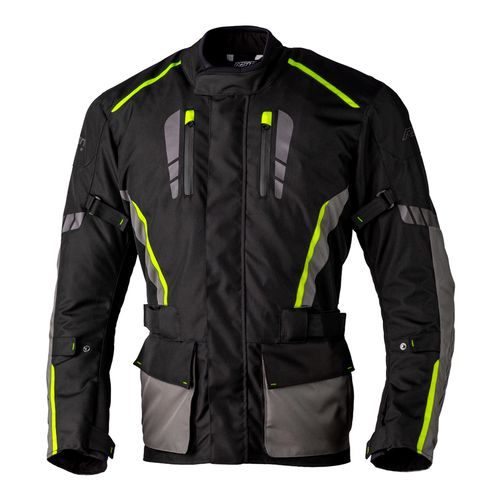 RST Axiom Plus Airbag CE Mens Jacket Black Grey Flo Yellow