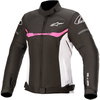 Alpinestars Stella T-SP S Ladies Black White Fuchsia Waterproof Motorcycle Jacket Front                                                                                                                                                                        