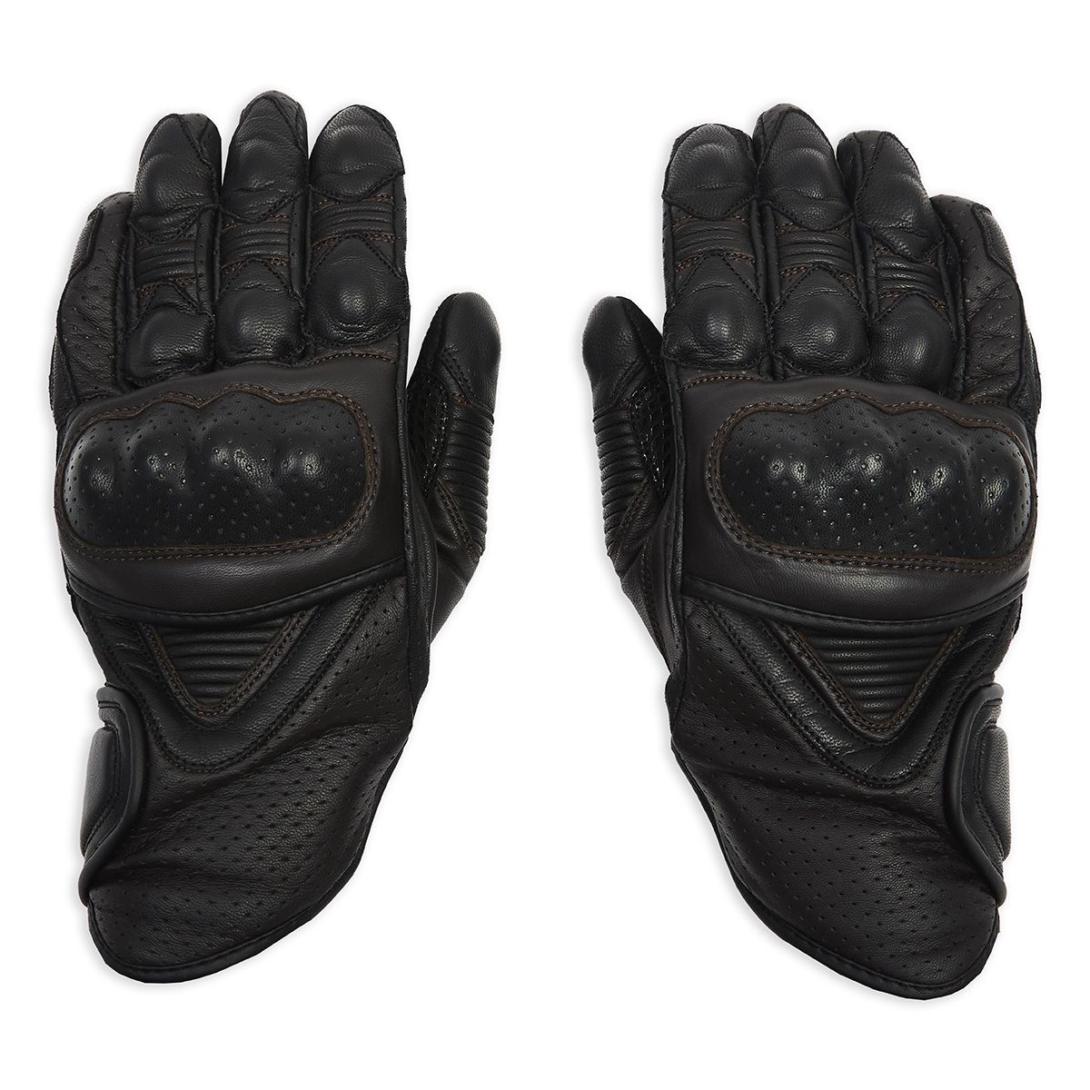 brown leather black leather motorcycle gloves