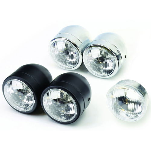 Bike It Chrome Dominator Twin-Round Headlights