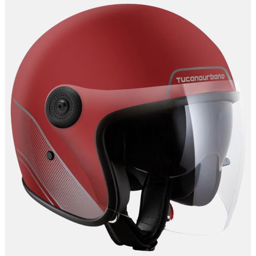 Tucano Urbano El Jet Helmet Matt Biking Red Grey Graphic