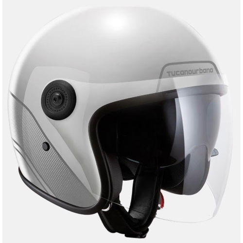 Tucano Urbano El Jet Helmet Gloss White Grey Graphic