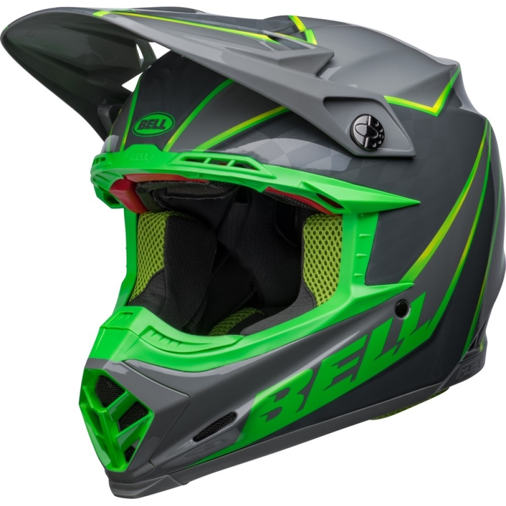 Bell Bell Moto 9S Flex Sprite Helmet Grey Green - Thumbnail 1