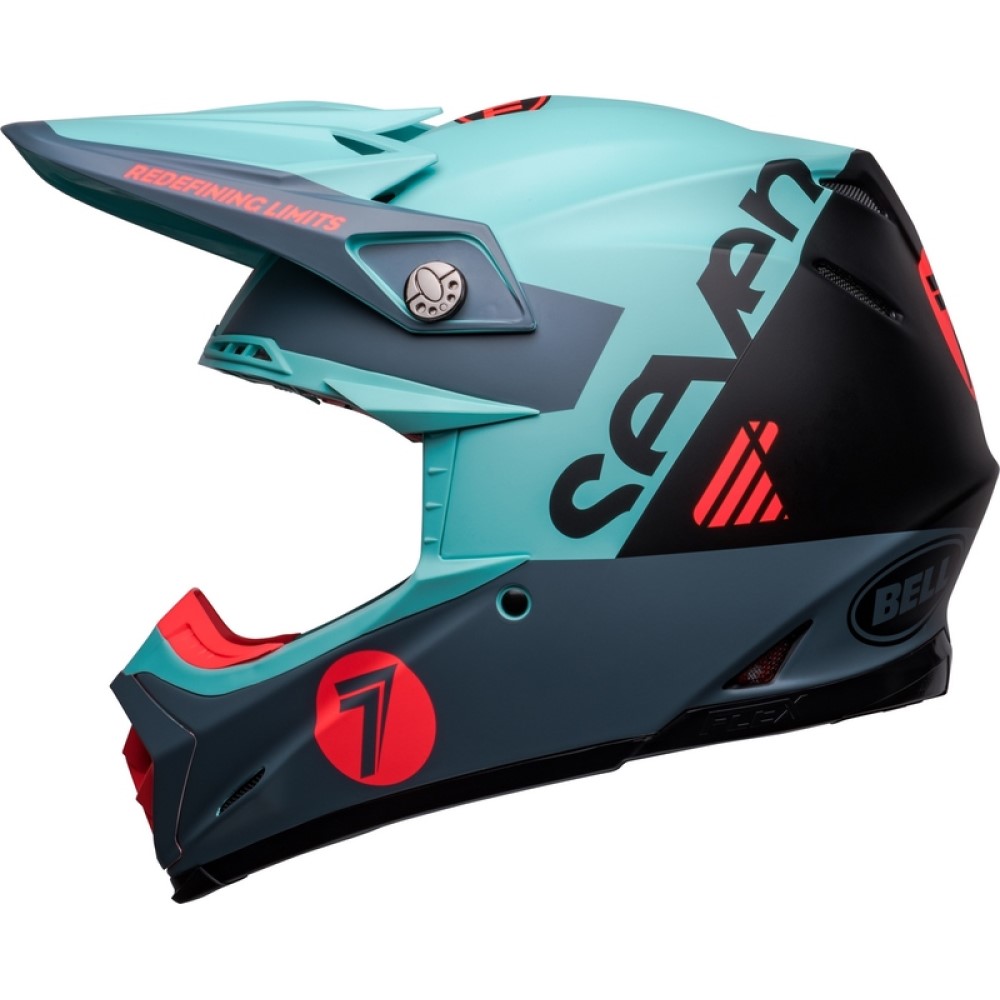Bell Bell Moto 9S Flex Seven Vanguard Helmet Matt Aqua Black - Thumbnail 7