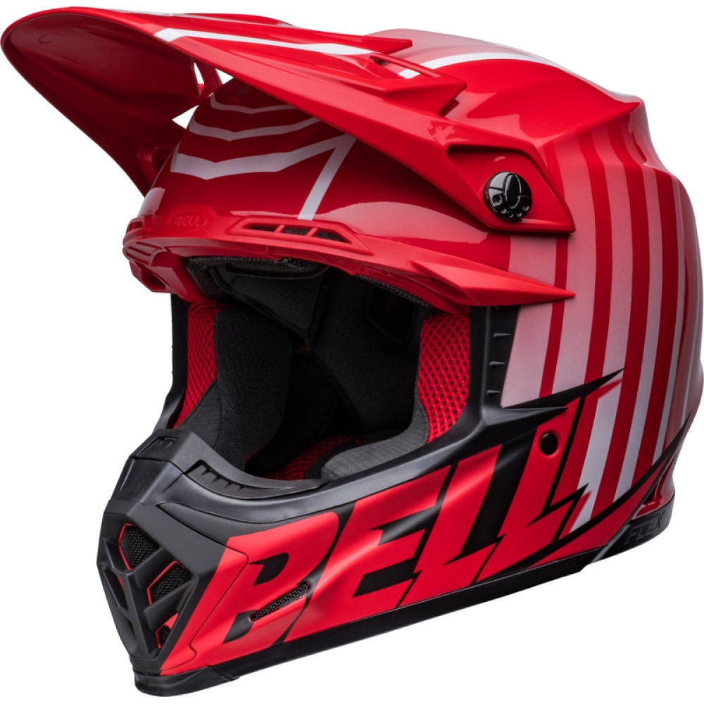 Bell Bell Moto 9S Flex Sprint Helmet Matt Gloss Red Black - Thumbnail 1