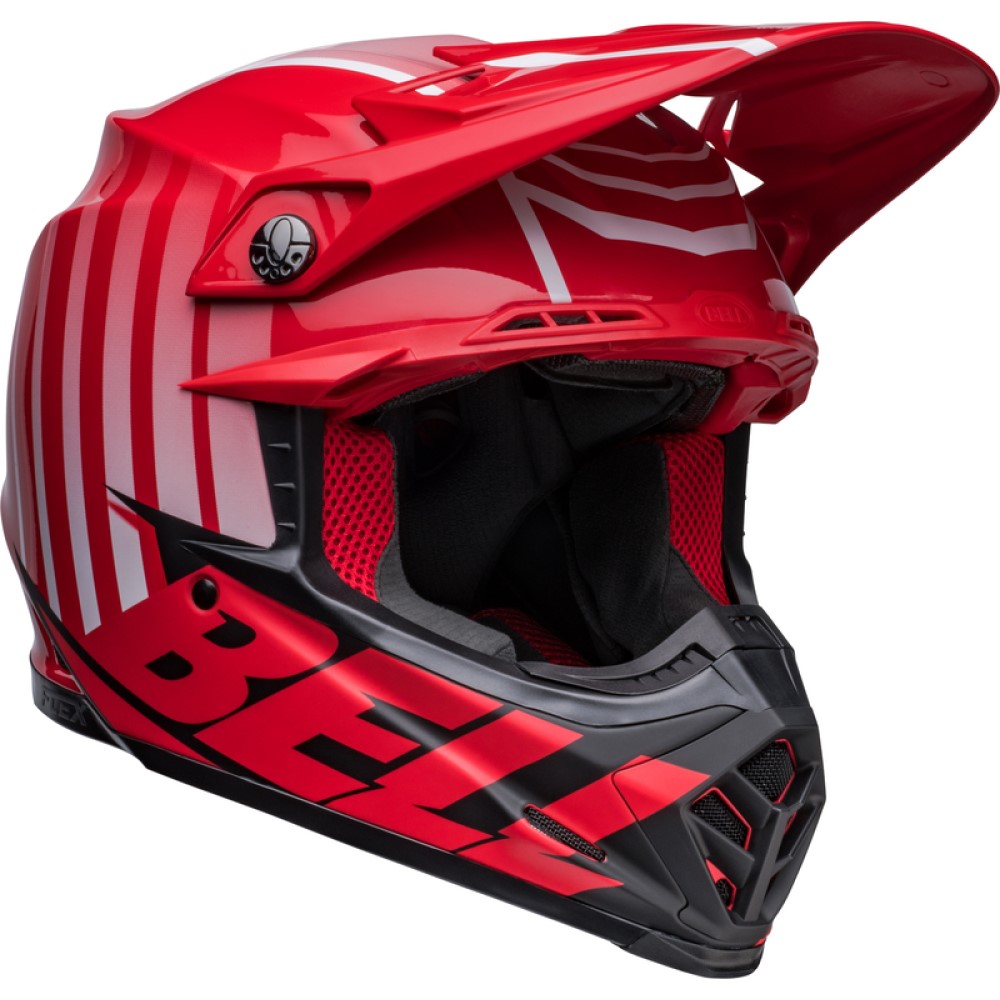 Bell Bell Moto 9S Flex Sprint Helmet Matt Gloss Red Black - Thumbnail 2