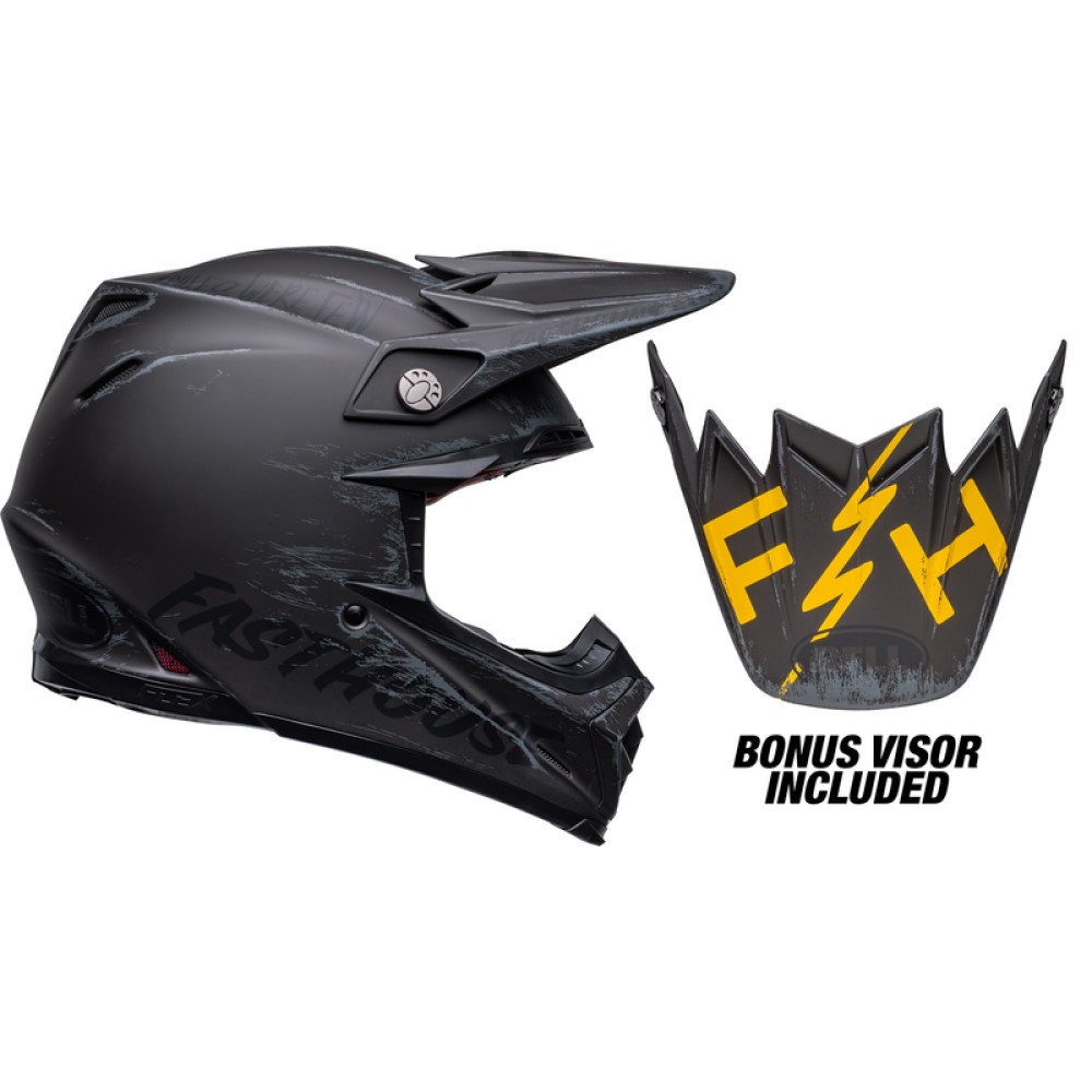 Bell Bell Moto 9S Flex Helmet Fasthouse Mojave Matt Black Grey - Thumbnail 11