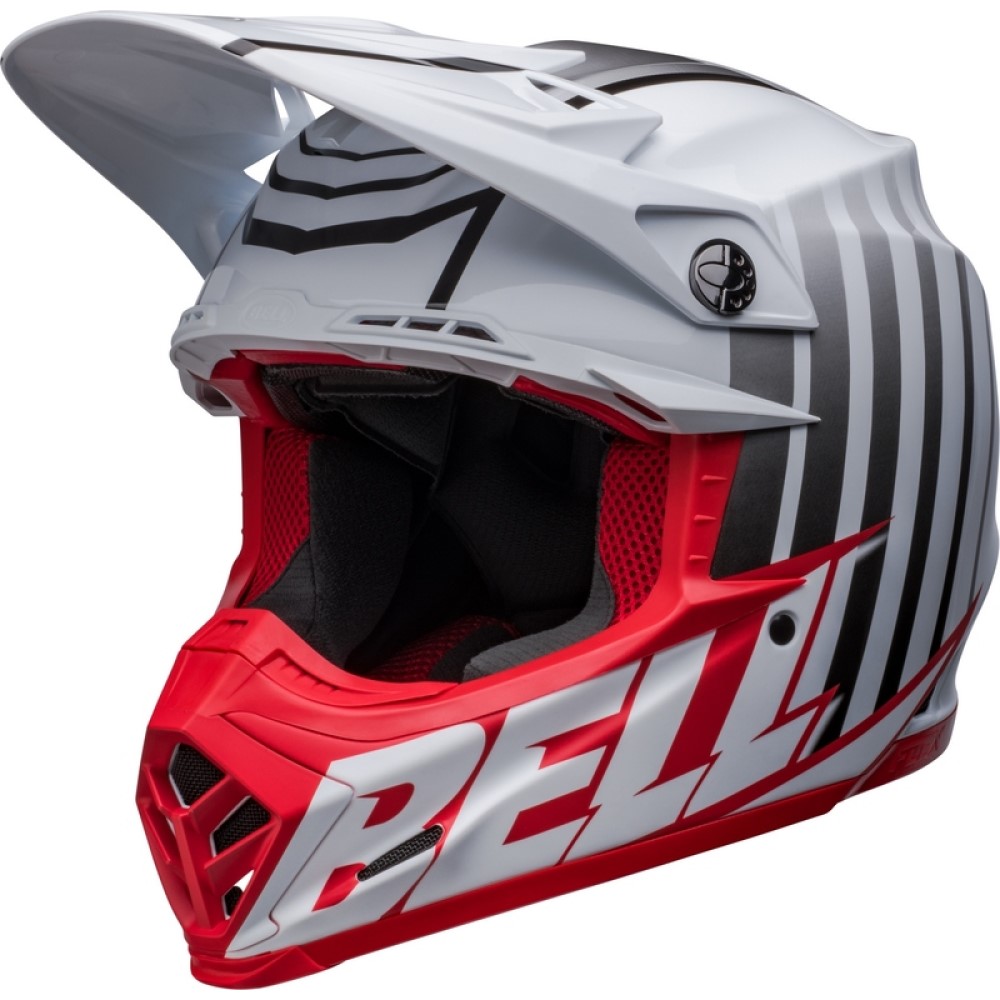 Bell Bell Moto 9S Flex Sprint Helmet Matt Gloss White Red - Thumbnail 1