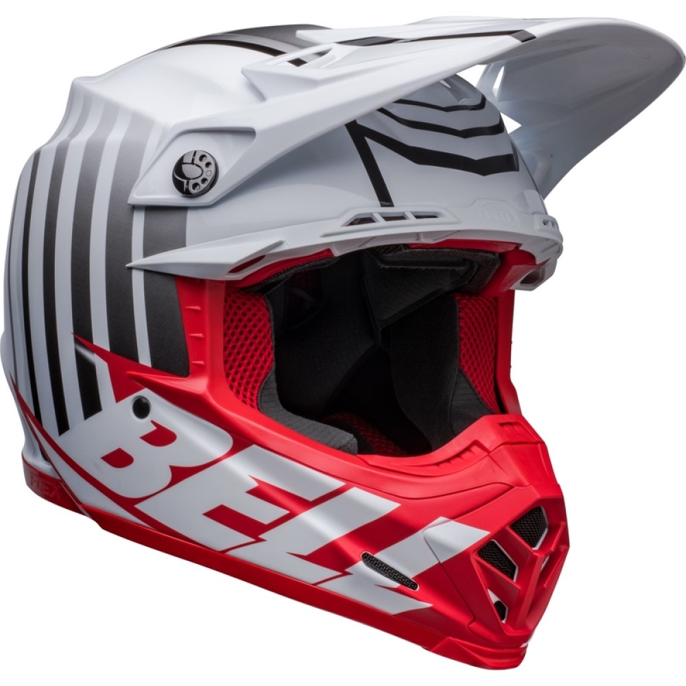 Bell Bell Moto 9S Flex Sprint Helmet Matt Gloss White Red - Thumbnail 2