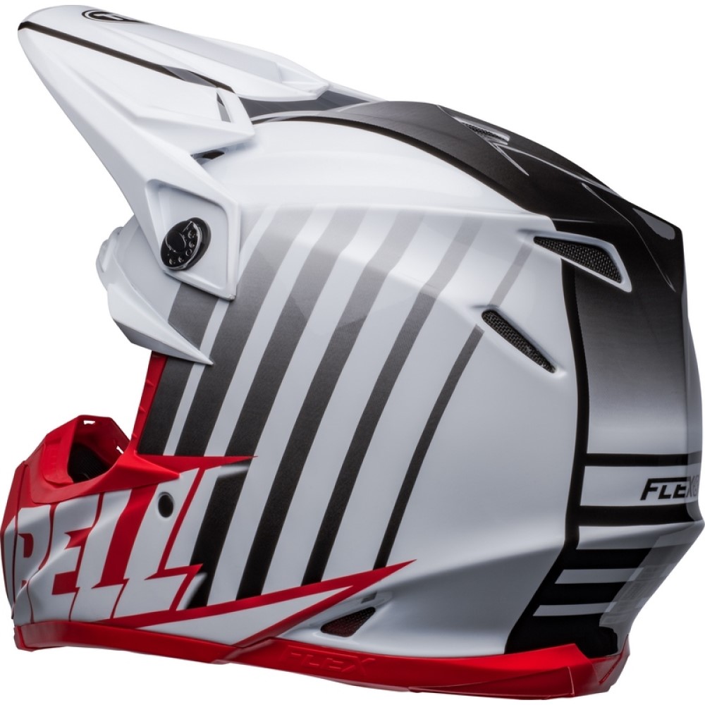 Bell Bell Moto 9S Flex Sprint Helmet Matt Gloss White Red - Thumbnail 3