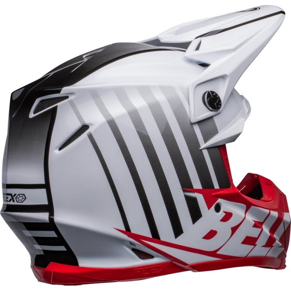 Bell Bell Moto 9S Flex Sprint Helmet Matt Gloss White Red - Thumbnail 4