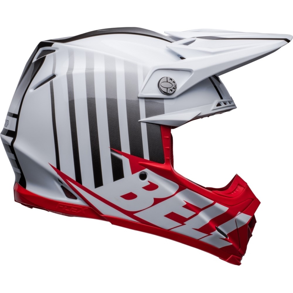 Bell Bell Moto 9S Flex Sprint Helmet Matt Gloss White Red - Thumbnail 6
