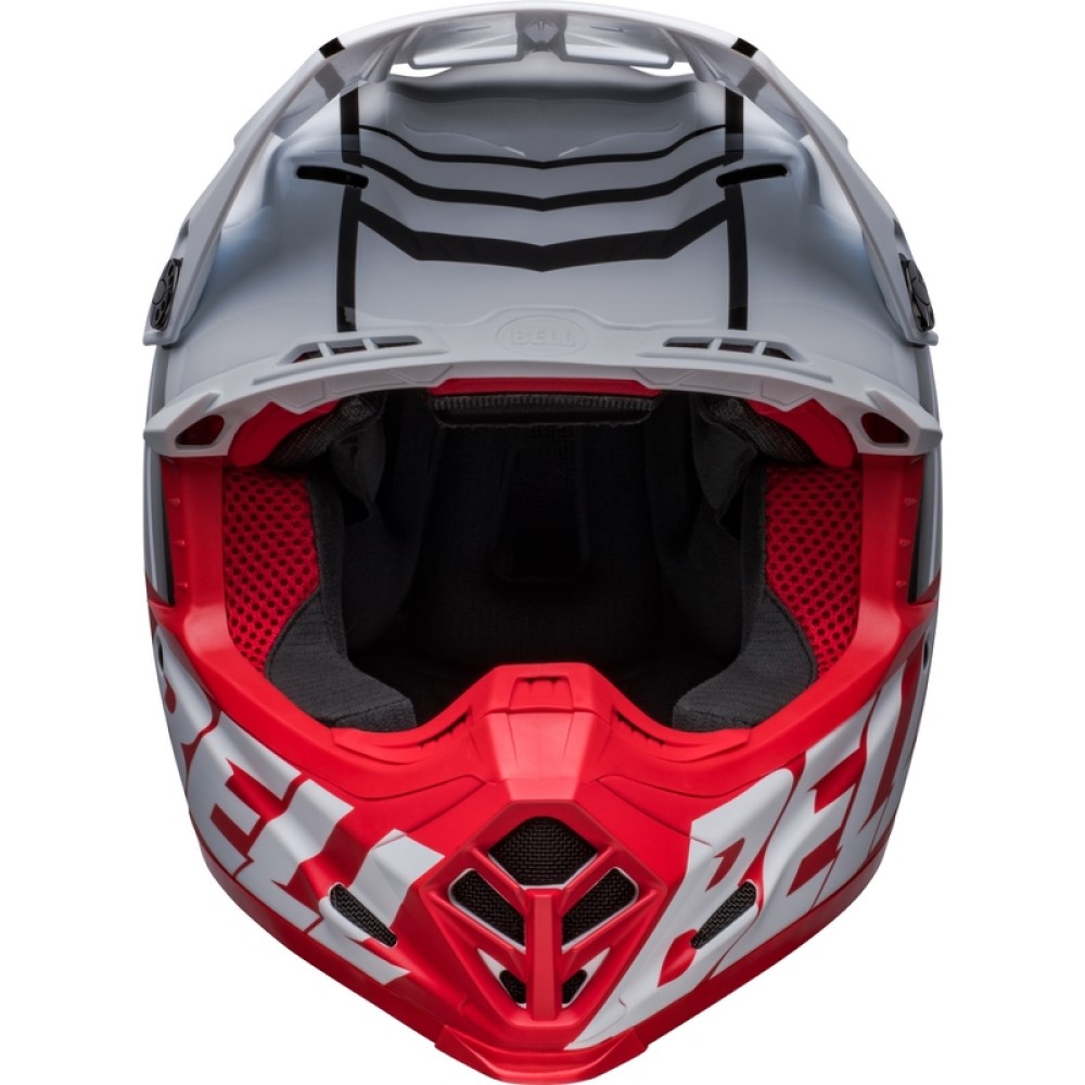 Bell Bell Moto 9S Flex Sprint Helmet Matt Gloss White Red - Thumbnail 8