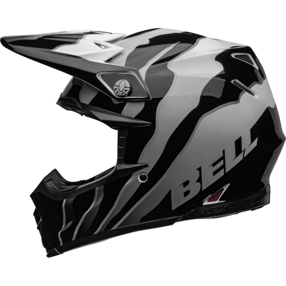 Bell Bell Moto 9S Flex Helmet Claw Gloss Black White - Thumbnail 4