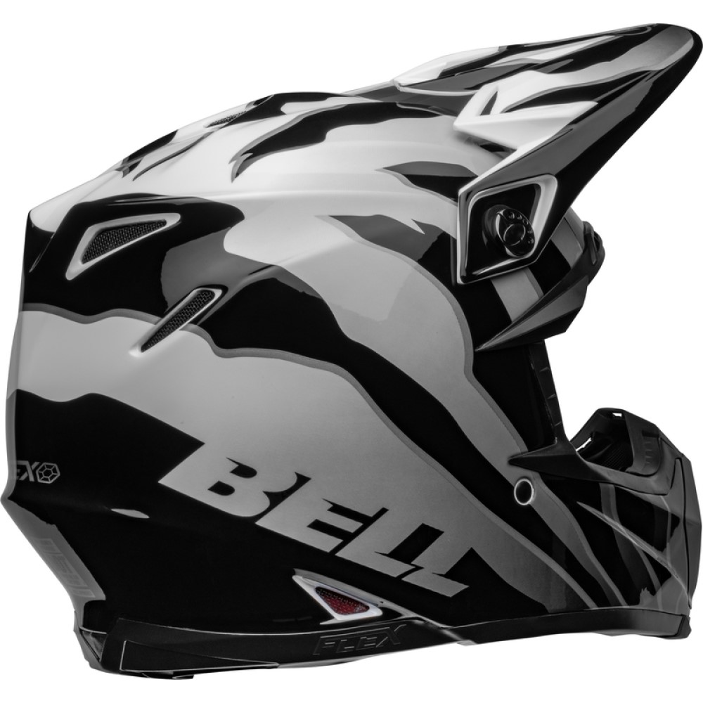 Bell Bell Moto 9S Flex Helmet Claw Gloss Black White - Thumbnail 8