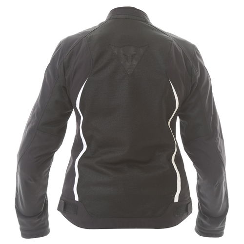 Dainese Hydra Flux Ladies Black White Textile Motorcycle Jacket Back                                                                                                                                                                                           