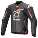 GP Plus V4 Leather Jacket Black Red Fluo White