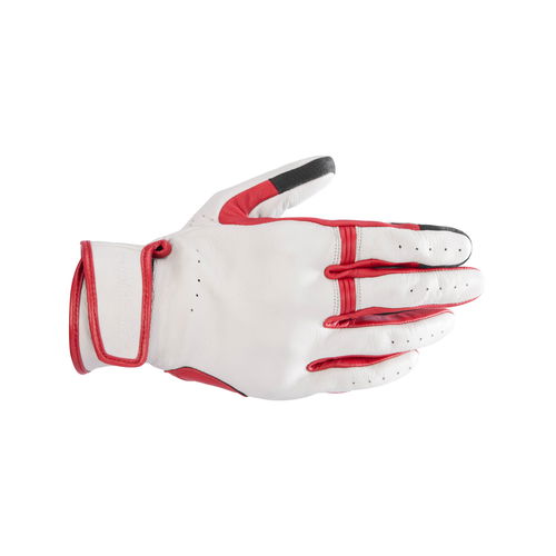 Alpinestars Dyno Leather Gloves Ecru Ruby Red