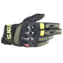 Halo Leather Gloves Forest Black Yellow Fluo