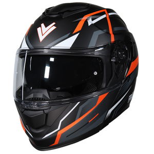 Frank Thomas DV24 Flip Front Helmet Matt Black Orange
