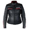 BKS BKS Retro Leather Ladies GBR Jacket Black Red Beige - Thumbnail 1