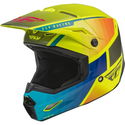 Kinetic Drift Helmet Blue Yellow Fluo Charcoal