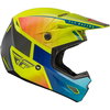 Fly Fly Kinetic Drift Helmet Blue Yellow Fluo Charcoal - Thumbnail 4