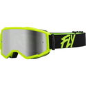 Goggle Zone Black Neon Yellow - Silver Mirror Smoke Lens