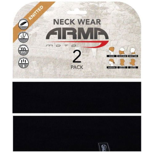 ARMR Seamless Neck Tube 2 Pack Black