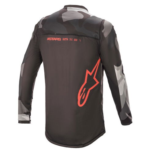 Alpinestars Racer Tactical Jersey Grey Camo Red Fluo Size: Mens UK - M