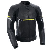 Raiden 3.0 Leather Jacket Black Fluo Yellow