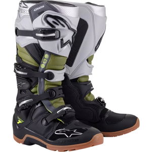 Alpinestars Tech 7 Enduro Boots Black Silver Military Green