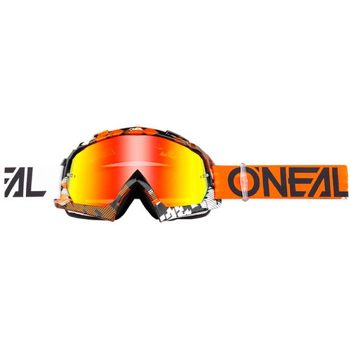 Oneal B-10 Pixel Goggles - Orange White/Radium Lens