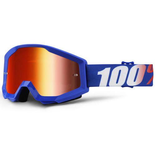 100% Strata Goggle Nation Mirror Red Lens