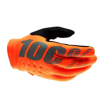 100% Brisker Youth Gloves Fluo Orange Black