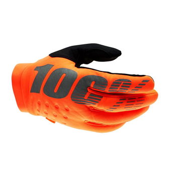 100% Brisker Youth Gloves Fluo Orange Black Size: Youth - S