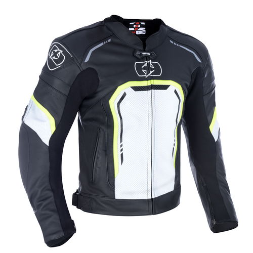 Oxford Products Strada MS Sports Jacket Black White Fluo Size: Mens UK - S