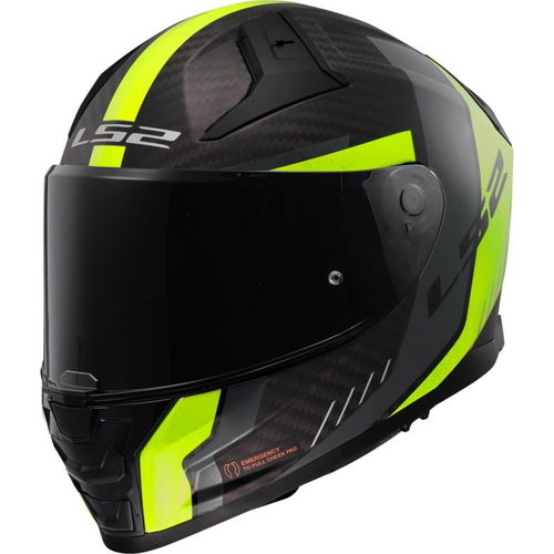 LS2 FF811 Vector II Carbon Helmet Grid Matt Hi Viz Yellow