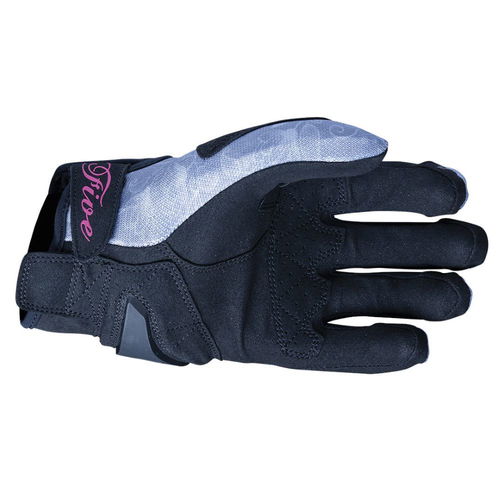 Five RS3 Replica Womens Gloves Flower Grey Fluo Pink Size: Ladies - L