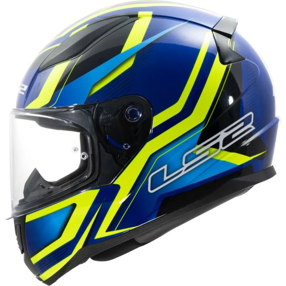 LS2 FF353 Rapid II Helmet - Flitz Hi Viz Yellow/Blue - FREE