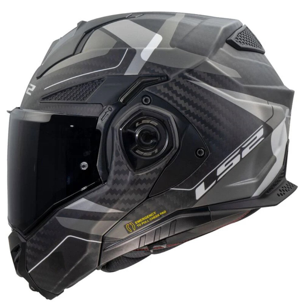 LS2 FF901 Advant X Carbon Helmet - Horizon Silver/Grey - FREE