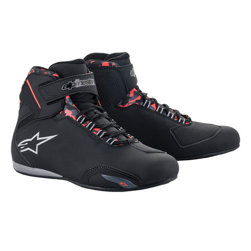 Alpinestars Sektor Waterproof Shoe Black Dark Grey Red Fluo