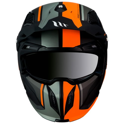 MT Streetfighter Twin Helmet Matt Black Fluo Orange Size: S