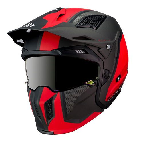 MT Streetfighter Twin Helmet Matt Black Red Size: S