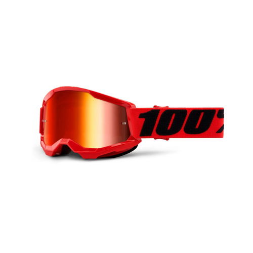 100% Strata 2 Youth Goggle Red Mirror - Red Lens