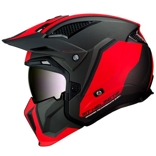 MT Streetfighter Twin Helmet Matt Black Red Size: S