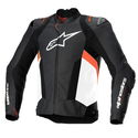 Missile V3 Airflow Leather Jacket Black White Red Fluo