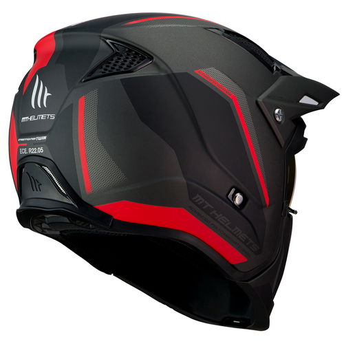MT Streetfighter Twin Helmet Matt Black Red Size: S