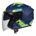 Avenue Sideway Helmet Matt Blue Green Fluo Yellow